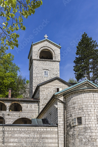 External view of Cetinje Monastery (1701 - 1704). Cetinje Monastery is a Serbian Orthodox monastery in Montenegro - seat of the Metropolitanate of Montenegro and the Littoral.
