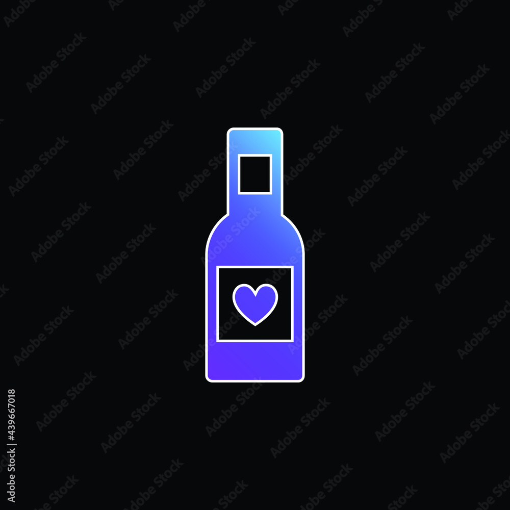 Bottle Of Wine blue gradient vector icon Bottle Of Wine blue gradient vector icon