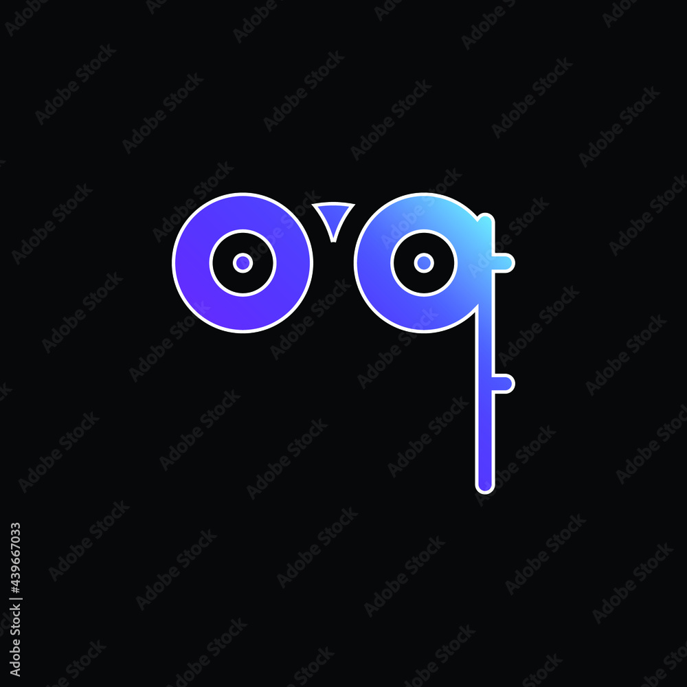 Obraz premium Binoculars blue gradient vector icon
