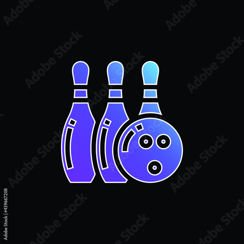 Bowling blue gradient vector icon