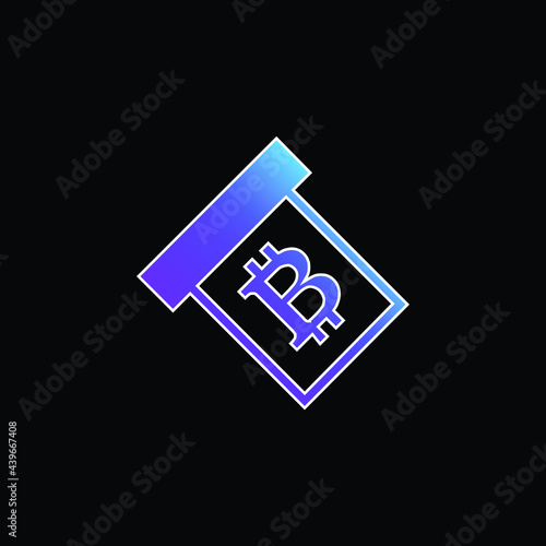 Bitcoin Withdraw Symbol blue gradient vector icon