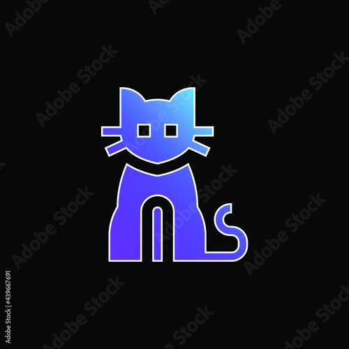 Black Cat blue gradient vector icon