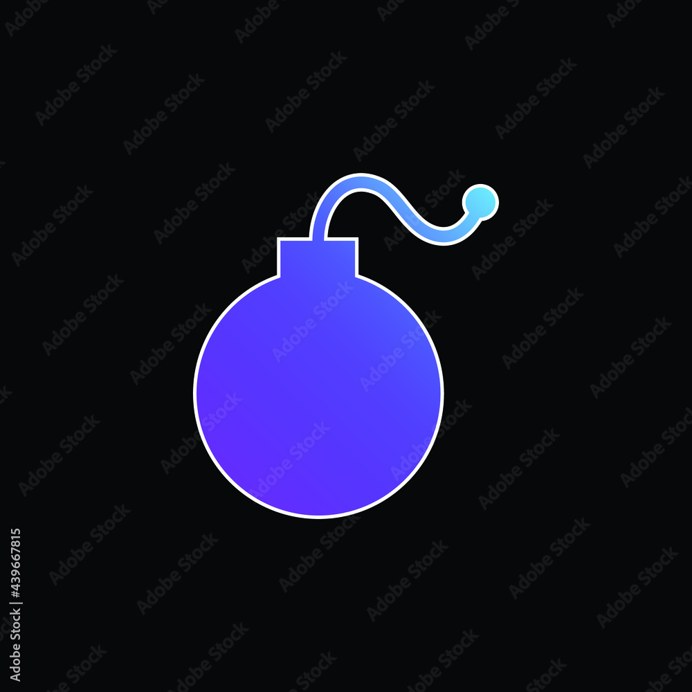 Bomb blue gradient vector icon Bomb blue gradient vector icon