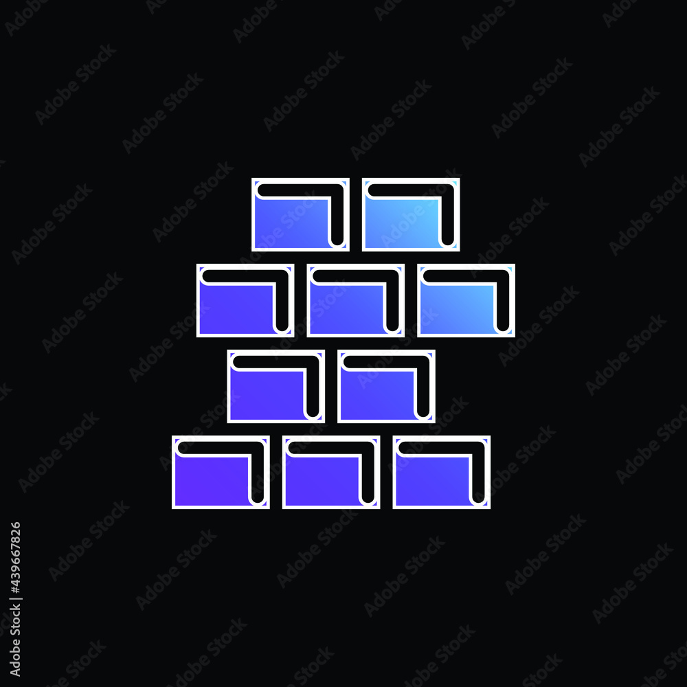 Brick Wall blue gradient vector icon Brick Wall blue gradient vector icon