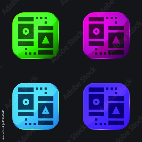 Ab Testing four color glass button icon