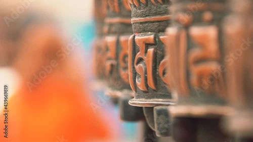 Wheel in buddhist temple