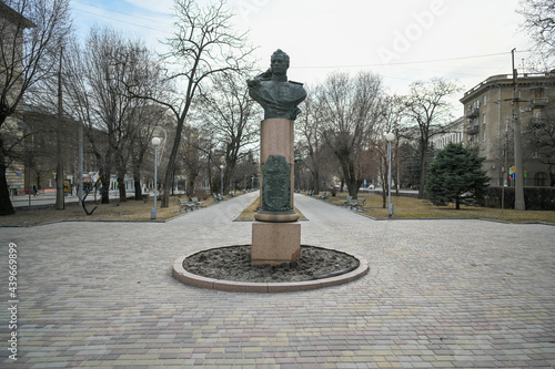 The bust to the twice Hero of the Soviet Union Vasily Sergeevich Efremov in central Volgograd. photo