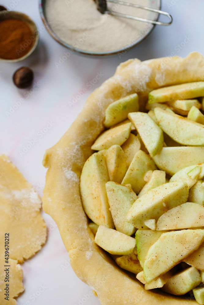 Apple pie ready for baking Apple pie ready for baking