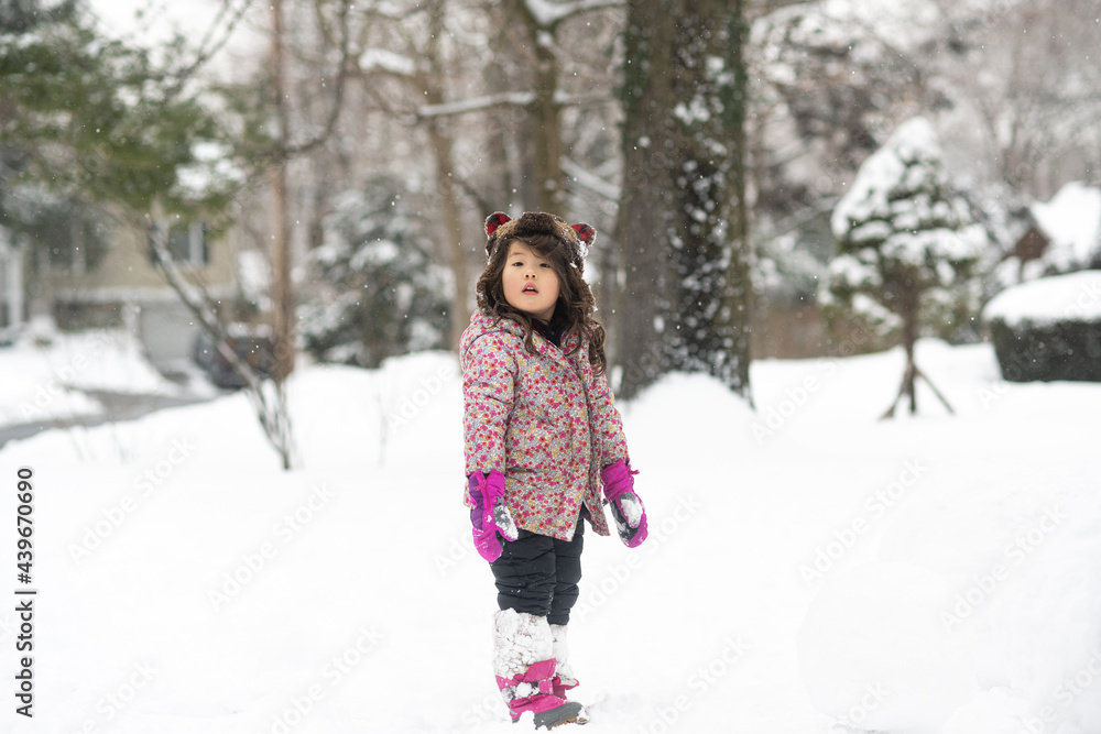 Portrait of child in the snow Portrait of child in the snow