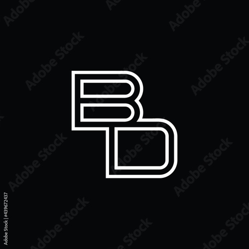 BD Logo monogram with line style design template photo