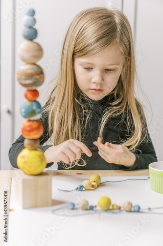 bead stringing activity to learn planets in space  6 photo