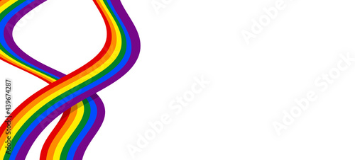 LGBT ribbon, tape. LGBT banner. Template design, vector illustration. Geometric shapes in the colors on the rainbow. Colorful symbols. Gay pride collection.