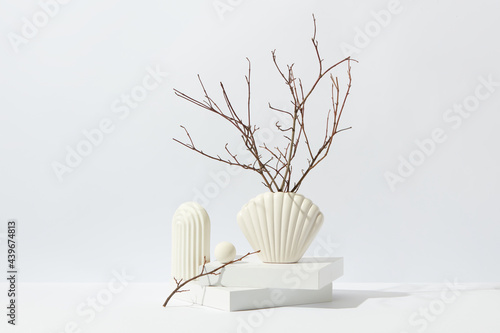 Ceramic vase in shape of shell photo