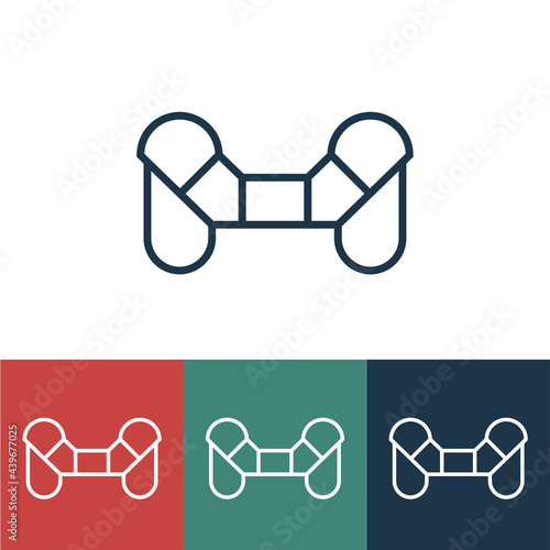 Linear vector icon with self-balancing scooter