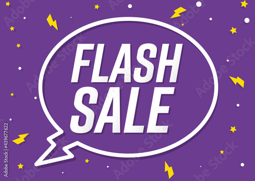 Flash Sale, poster design template, discount banner, vector illustration