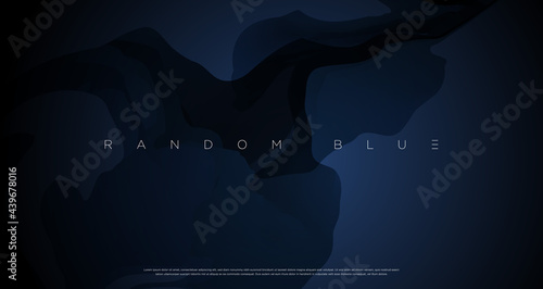 Abstract navy blue color marbling painting background. Vector EPS