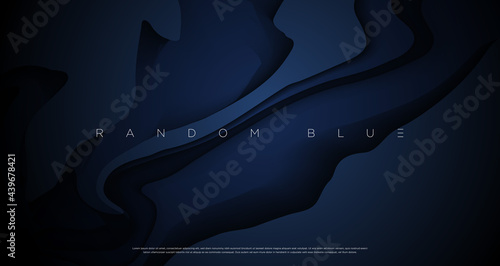 Abstract navy blue color marbling painting background. Vector EPS