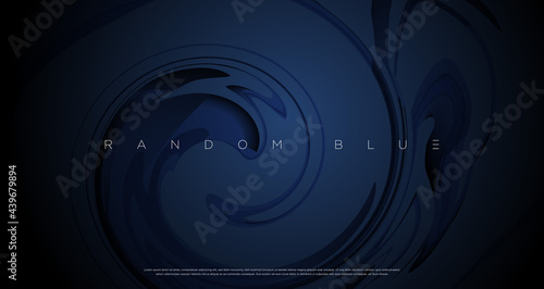 Abstract navy blue color marbling painting background. Vector EPS
