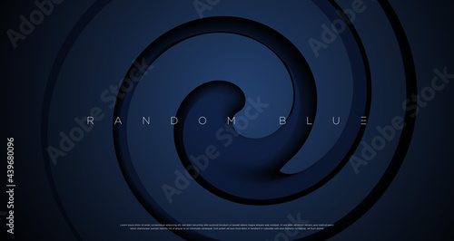 Abstract navy blue color spiral painting background. Vector EPS