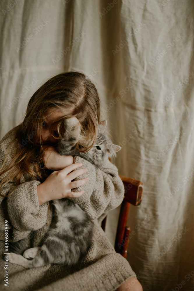 Portrait of a little beautiful fair-haired girl Portrait of a little beautiful fair-haired girl