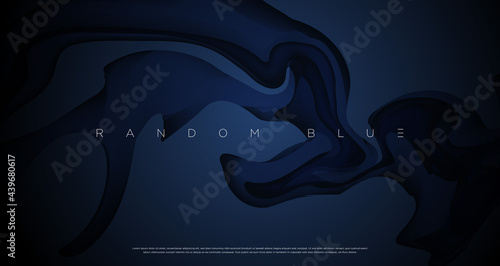 Abstract navy blue color marbling painting background. Vector EPS