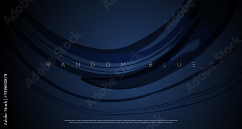 Abstract navy blue color marbling painting background. Vector EPS