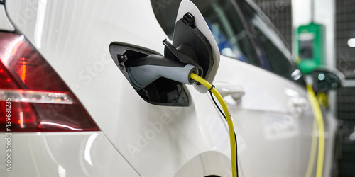 Charging: Electric car charging photo