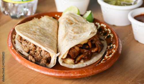 Quesadillas de bistec y pastor photo