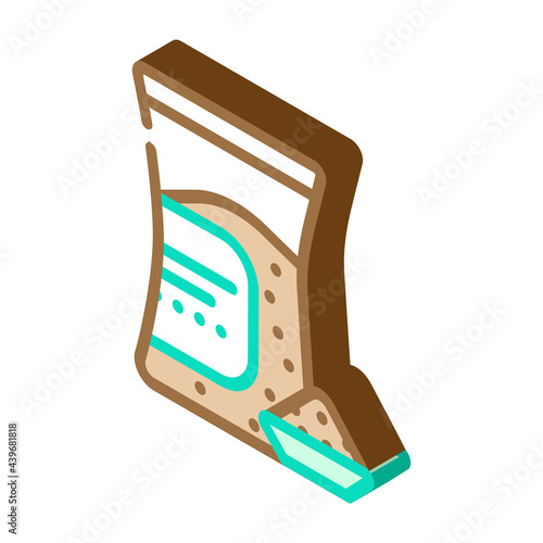 buckwheat groats gluten free isometric icon vector. buckwheat groats gluten free sign. isolated symbol illustration