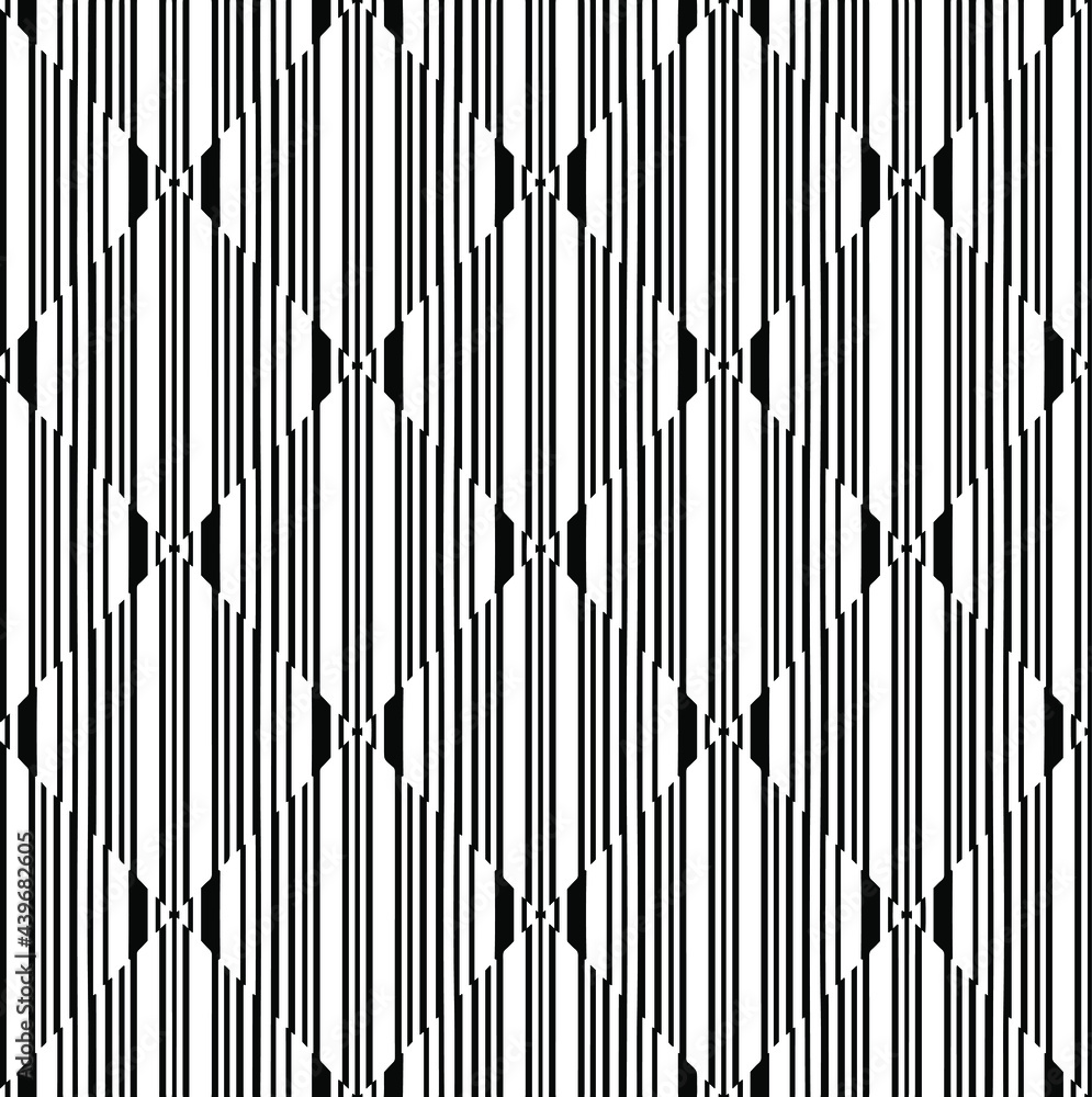 floral seamless pattern background.Geometric ornament for wallpapers and backgrounds. Black and white pattern. 