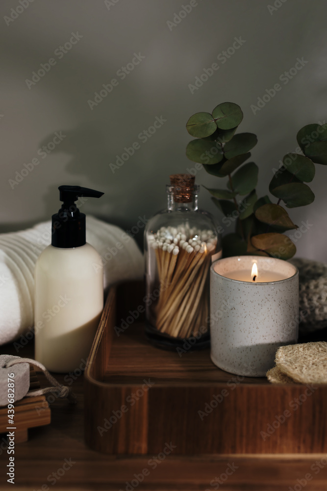 Zero waste spa supplies near candle