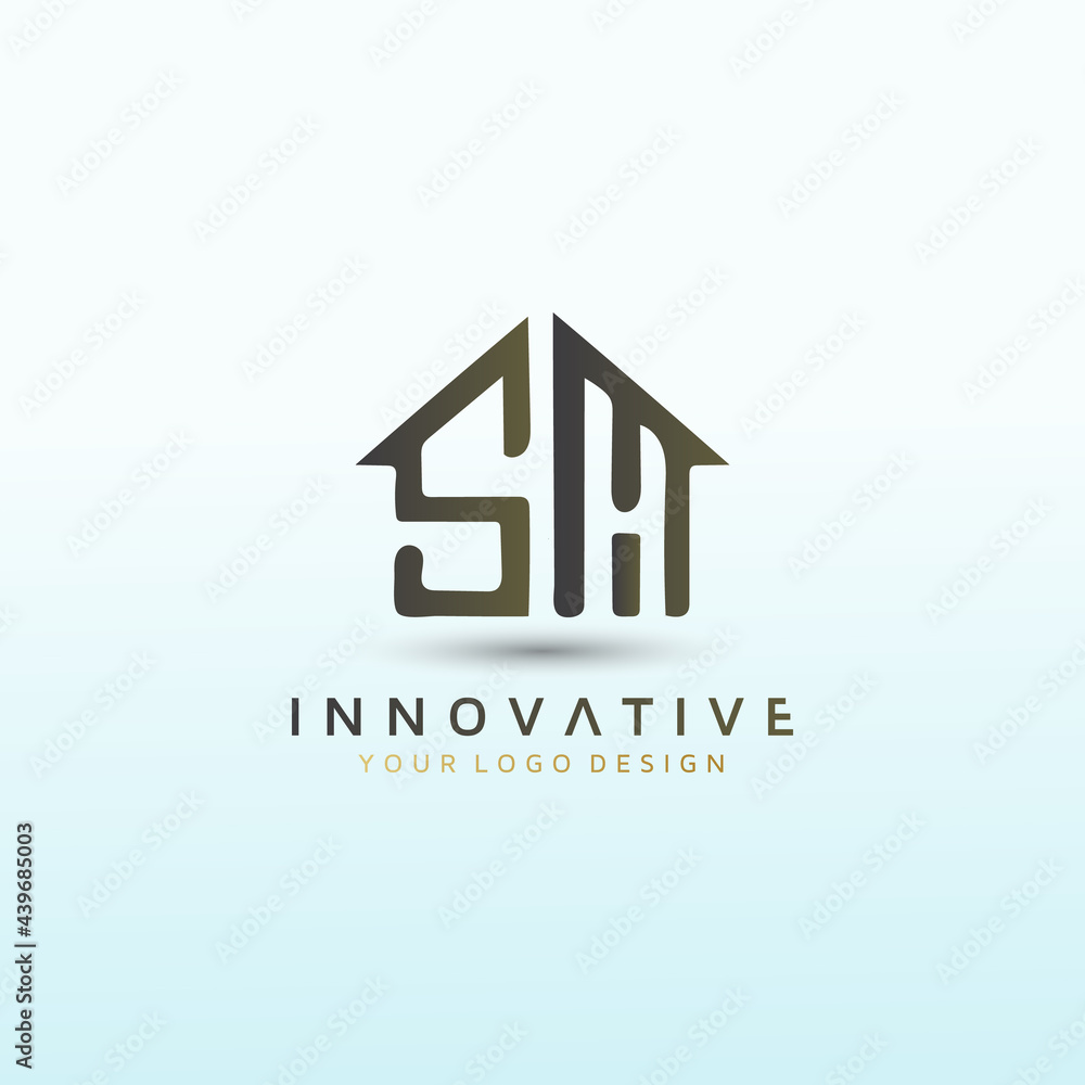 unit apartments rental properties logo with letter sh unit apartments rental properties logo with letter sh