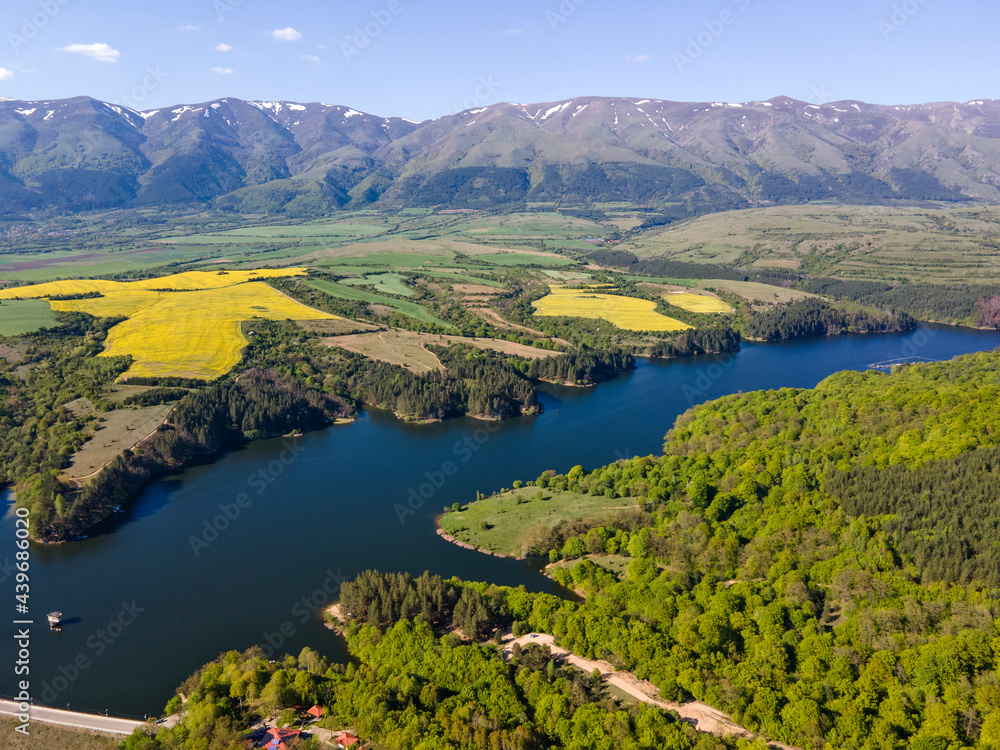 Aerial view of Dushantsi Reservoir, Bulgaria Aerial view of Dushantsi Reservoir, Bulgaria