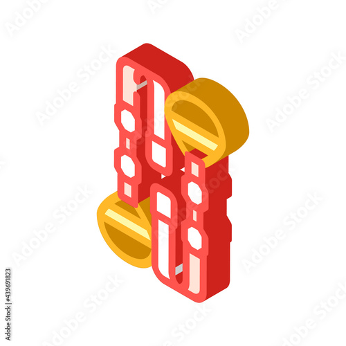 trx hinges gym equipment isometric icon vector. trx hinges gym equipment sign. isolated symbol illustration