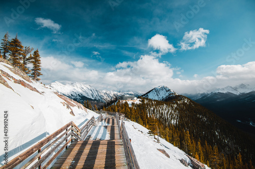 Amazing view from the top of Sulphur mountain at Banff, Canada photo