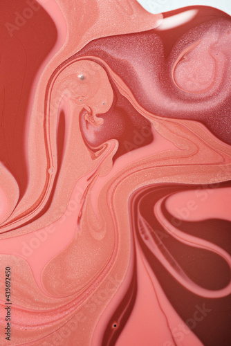 Peach Nail Polish Liquid Swirl photo