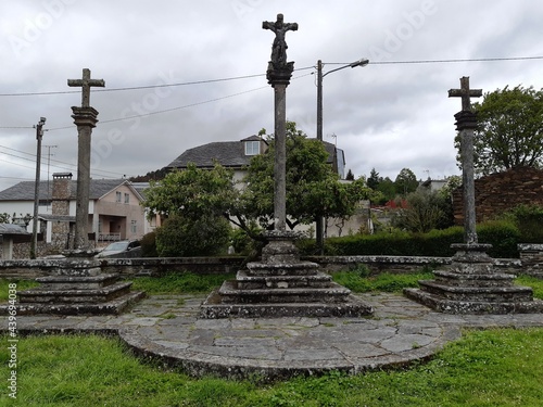 Calvario de la Iglesia parroquial de Baamonde, Galicia photo