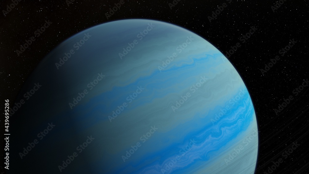 Fototapeta premium planet suitable for colonization, earth-like planet in far space, planets background 3d render