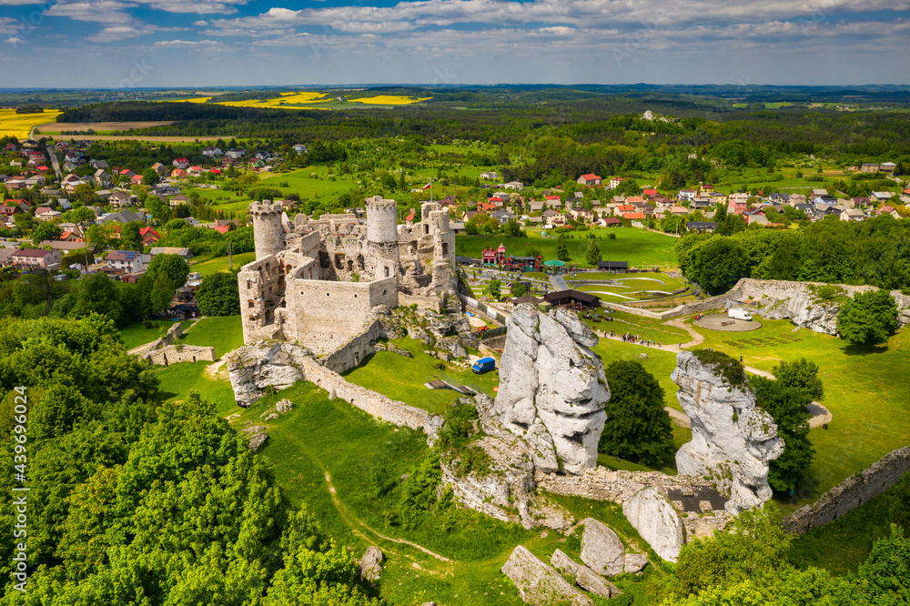 Ruins of Ogrodzieniec Castle in the south-central region of Poland.