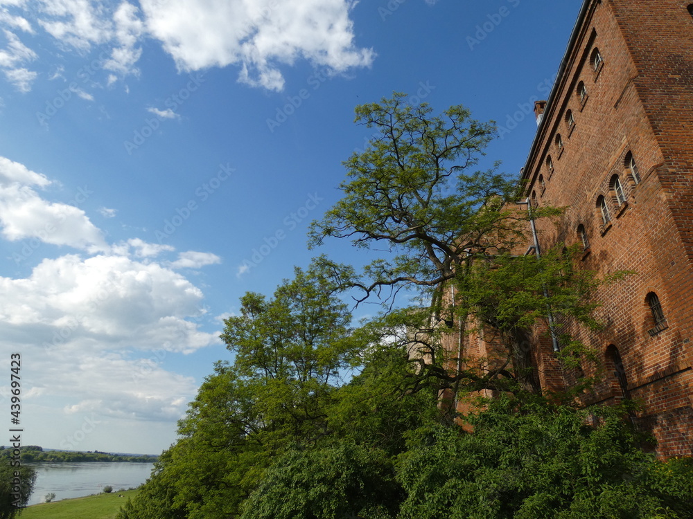 View of the granaries and Vistula river, Grudziądz, Poland