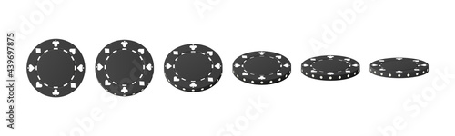 Gambling game, casino 3d chips. Rotating poker chips