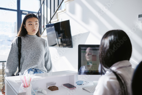 Engaging client waiting for appointment 