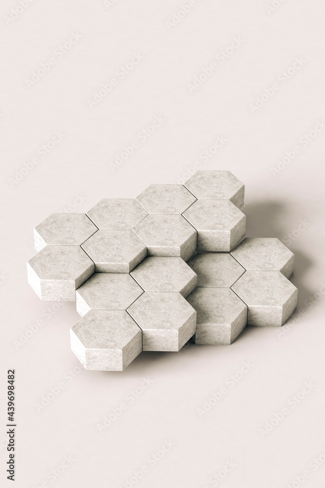 Abstract Marble hexagons on grey background Abstract Marble hexagons on grey background
