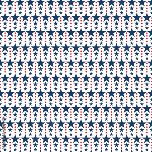 Stars and dots patriotic seamless pattern