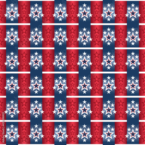 Stars and stripes patriotic seamless weave pattern