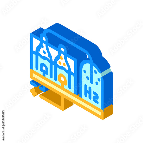 hydrogen production process isometric icon vector. hydrogen production process sign. isolated symbol illustration