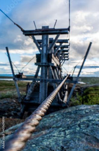 Old cable car in a mine