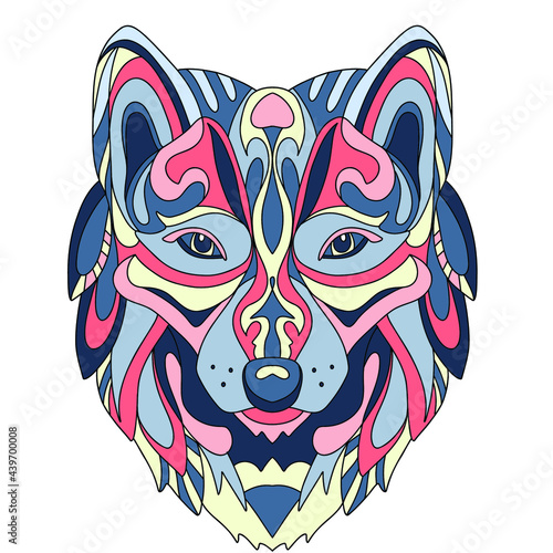 Wolf. The head of an animal. Vector illustration.
