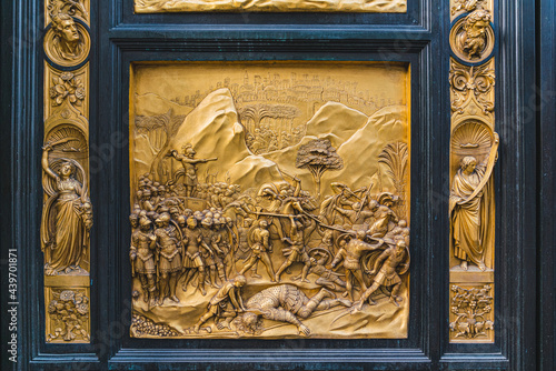 War Scene on Florence Baptistery Door photo