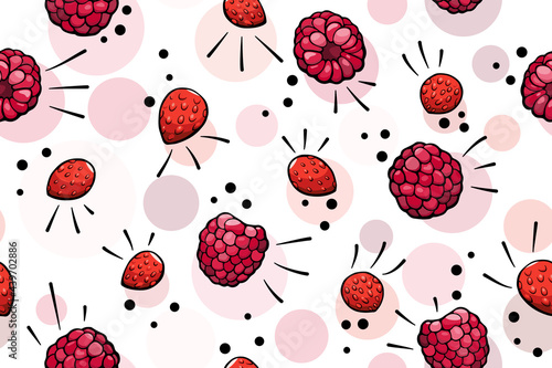 red berries seamless background